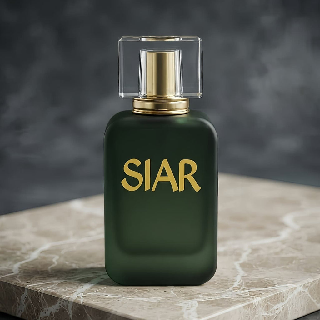 SIAR Noir perfume bottle by Siar Official featuring a sleek black design and elegant branding on the label.
